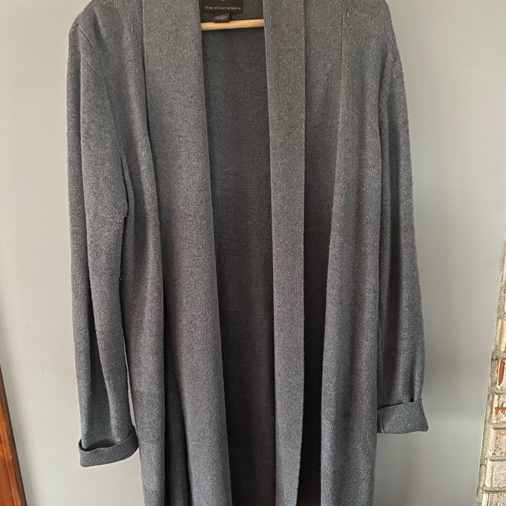 Fenn Wright Manson Charcoal Open Front Cardigan size large